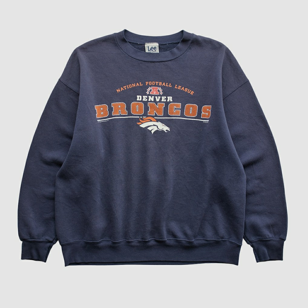 Denver Broncos Lee Apparel 2001 Pullover Sweatshirt Navy Vintage - Fanatics