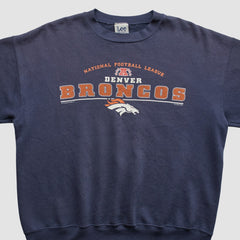 Denver Broncos Lee Apparel 2001 Pullover Sweatshirt Navy Vintage - Fanatics