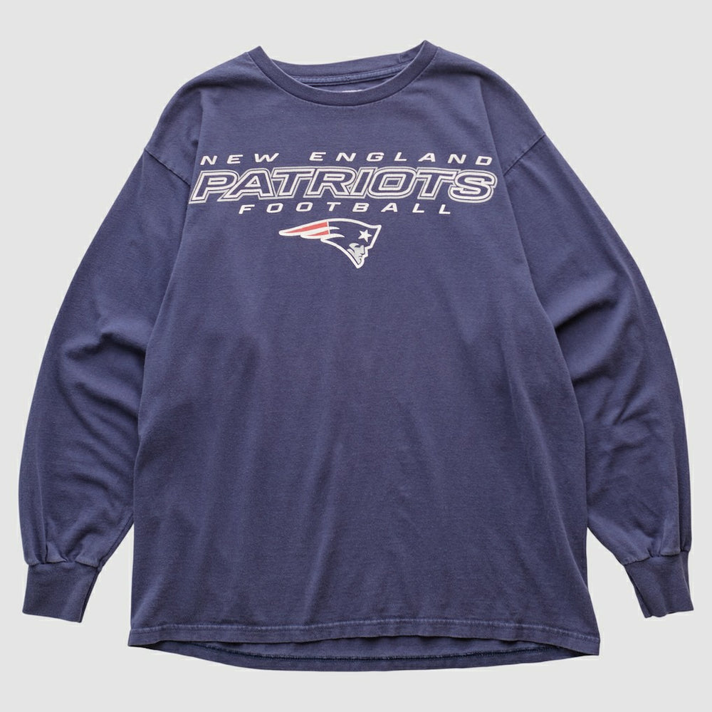 New England Patriots NFL 2000s Long Sleeve T-shirt Navy Vintage - Fanatics