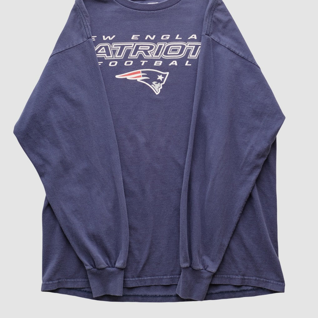 New England Patriots NFL 2000s Long Sleeve T-shirt Navy Vintage - Fanatics