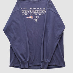 New England Patriots NFL 2000s Long Sleeve T-shirt Navy Vintage - Fanatics