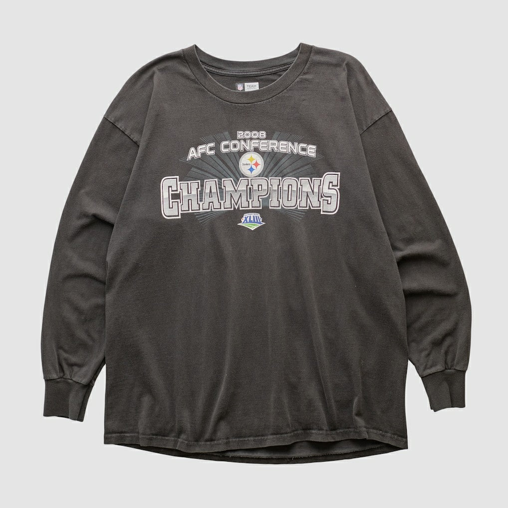 Pittsburgh Steelers NFL 2008 Long Sleeve T-shirt Black Vintage - Fanatics
