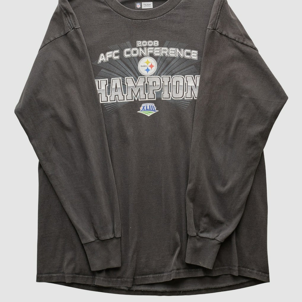 Pittsburgh Steelers NFL 2008 Long Sleeve T-shirt Black Vintage - Fanatics