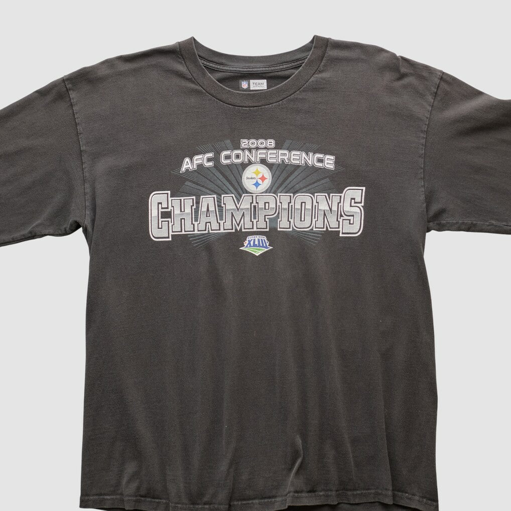 Pittsburgh Steelers NFL 2008 Long Sleeve T-shirt Black Vintage - Fanatics