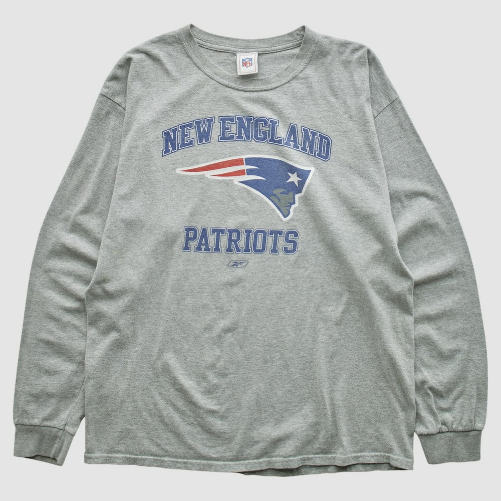 New England Patriots NFL 2000s Long Sleeve T-shirt Heather Gray Vintage - Fanatics