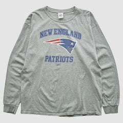New England Patriots NFL 2000s Long Sleeve T-shirt Heather Gray Vintage - Fanatics