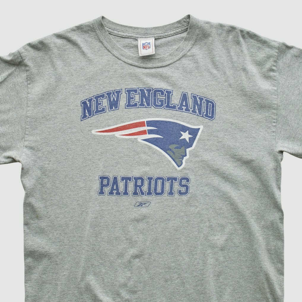 New England Patriots NFL 2000s Long Sleeve T-shirt Heather Gray Vintage - Fanatics
