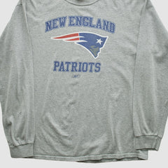 New England Patriots NFL 2000s Long Sleeve T-shirt Heather Gray Vintage - Fanatics