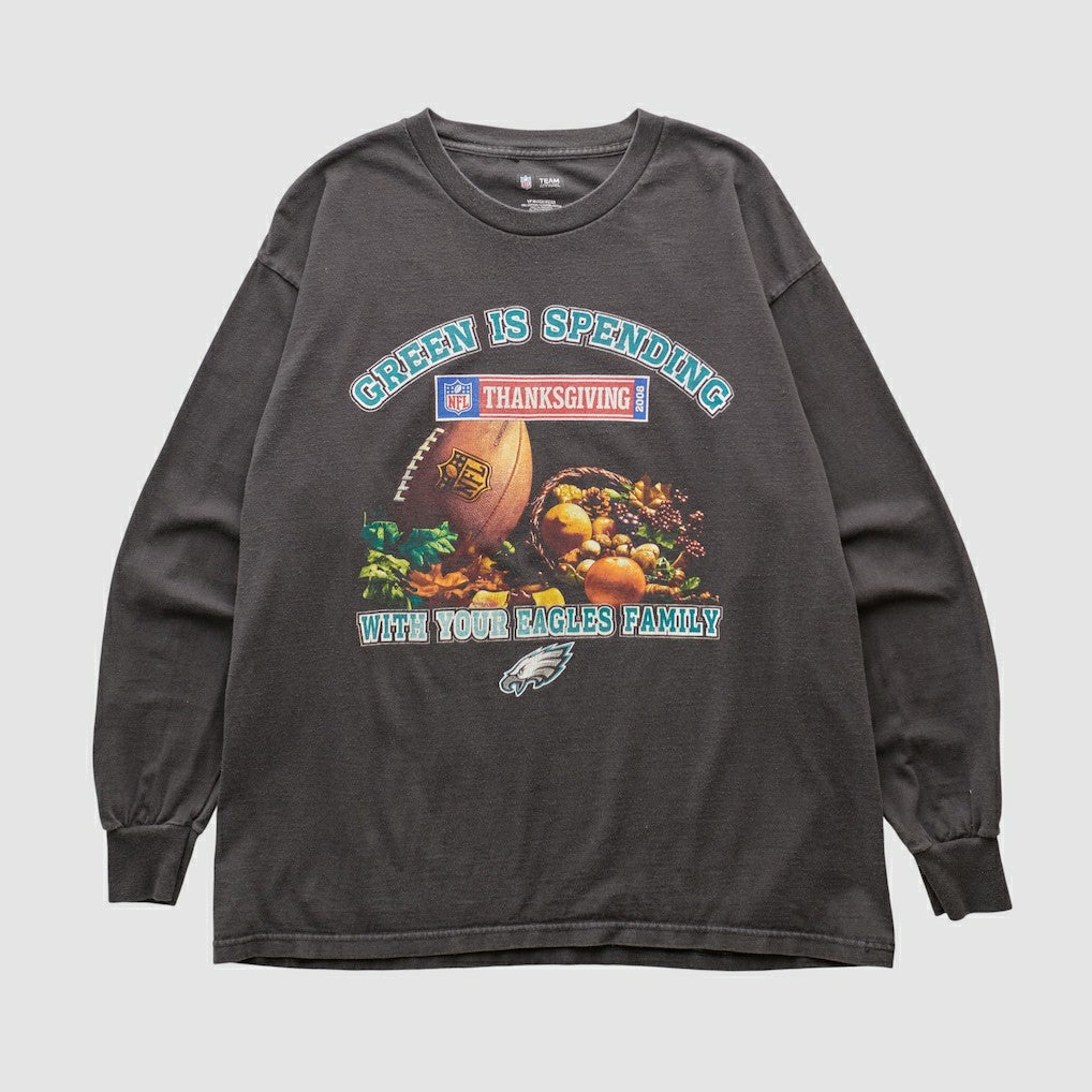 Philadelphia Eagles NFL 2008 Long Sleeve T-shirt Charcoal Vintage - Fanatics
