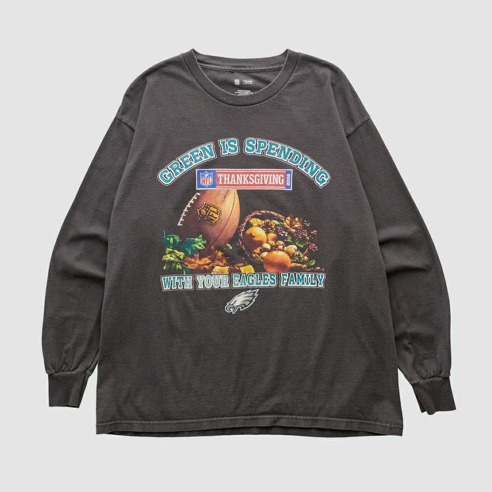 Philadelphia Eagles NFL 2008 Long Sleeve T-shirt Charcoal Vintage - Fanatics