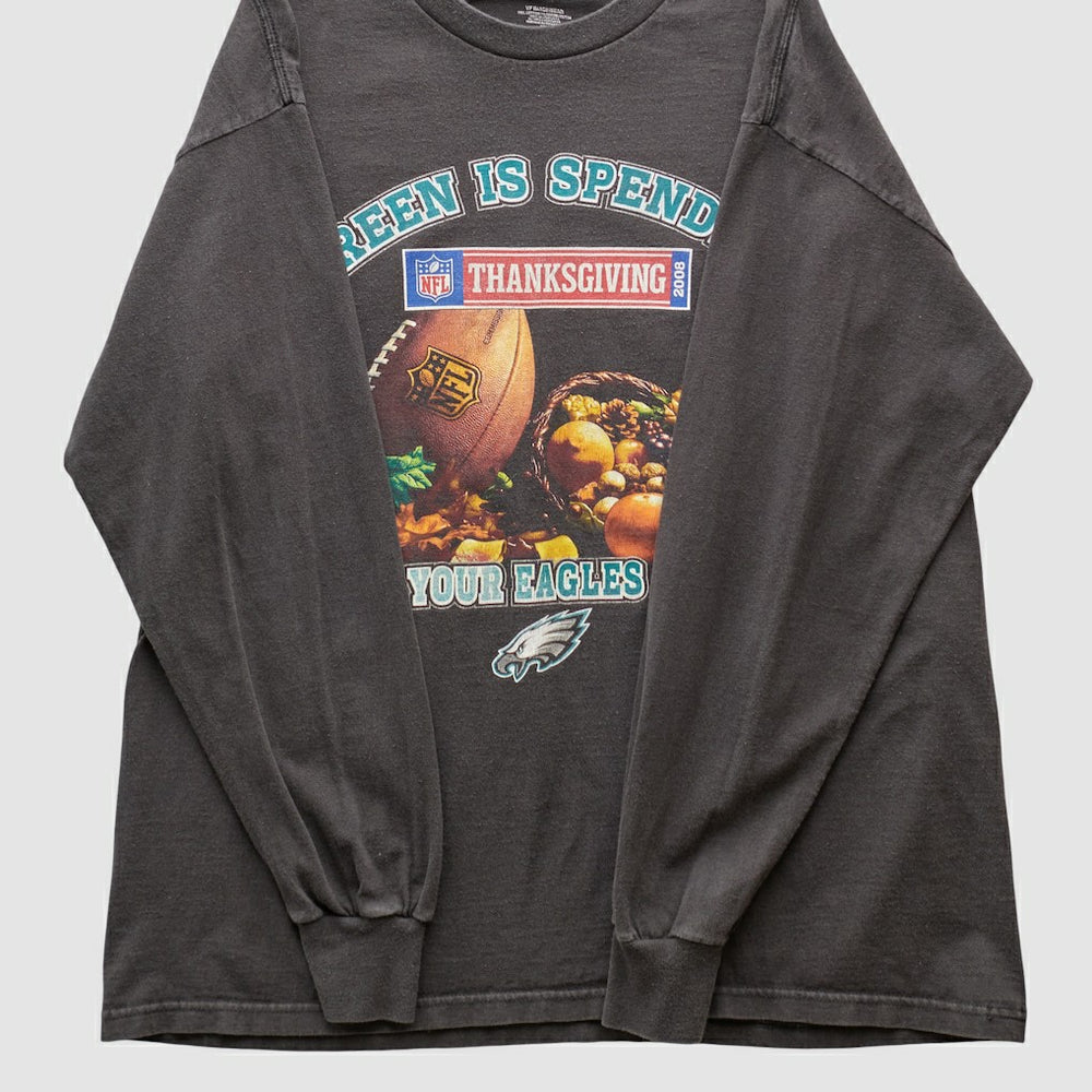 Philadelphia Eagles NFL 2008 Long Sleeve T-shirt Charcoal Vintage - Fanatics