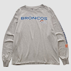 Denver Broncos NFL 2000s Long Sleeve T-shirt Heather Gray Vintage - Fanatics