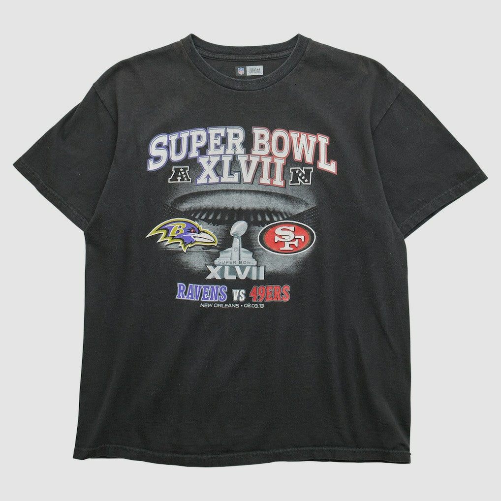 Superbowl XLVII NFL 2013 T-shirt Black Vintage - Fanatics
