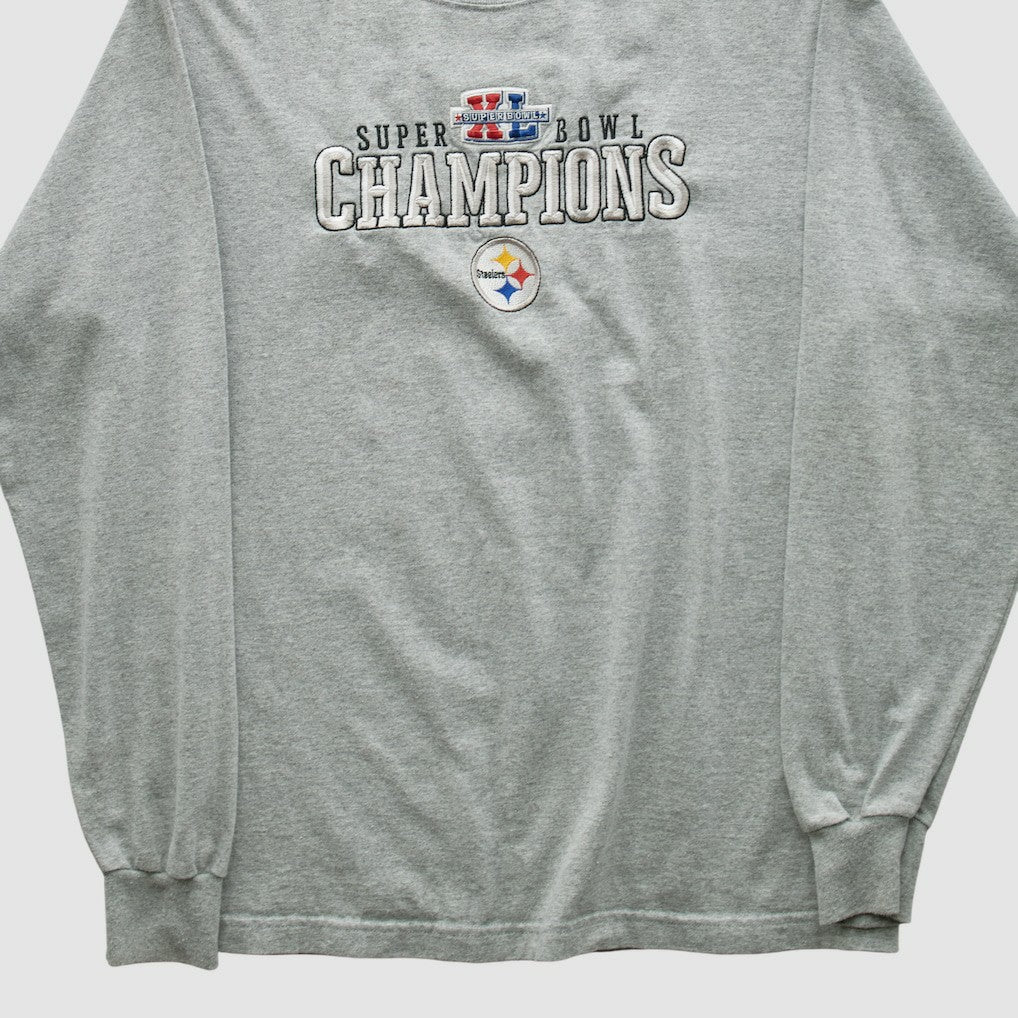 Pittsburgh Steelers Reebok 2006 Long Sleeve T-shirt Gray Vintage - Fanatics