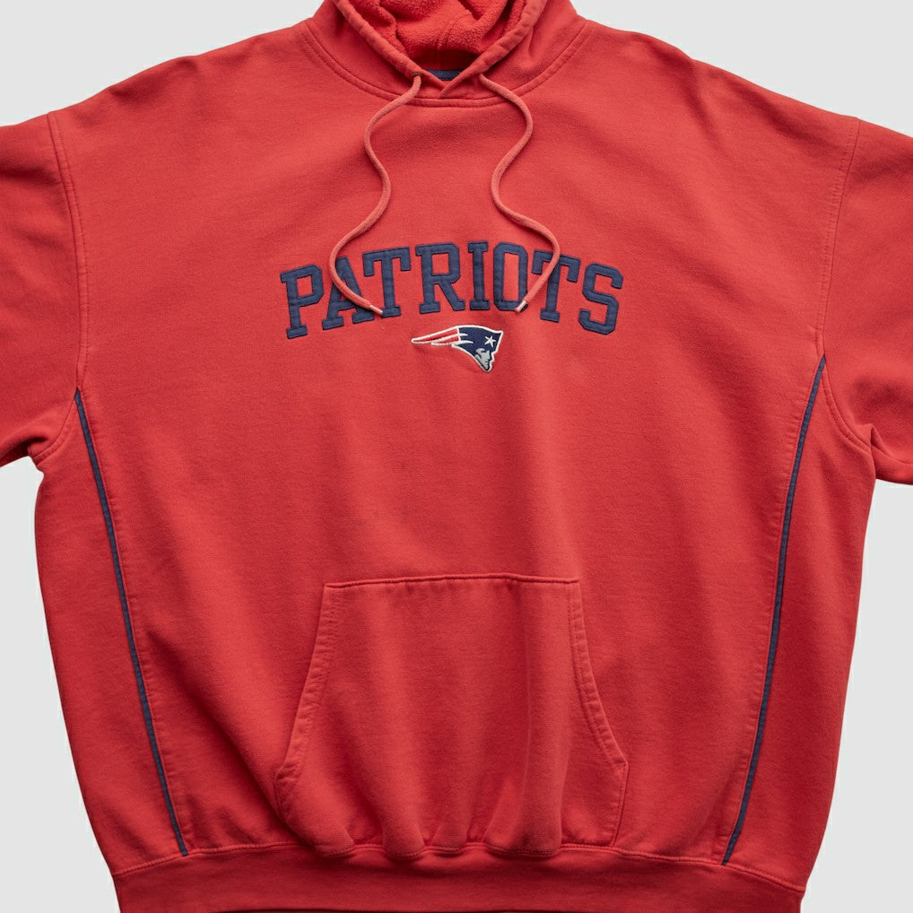 New England Patriots NFL 2000s Hooded Pullover Sweatshirt Red Vintage - Fanatics