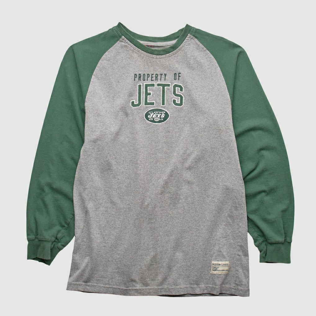 New York Jets NFL 2000s Long Sleeve T-shirt Heather Gray Vintage - Fanatics
