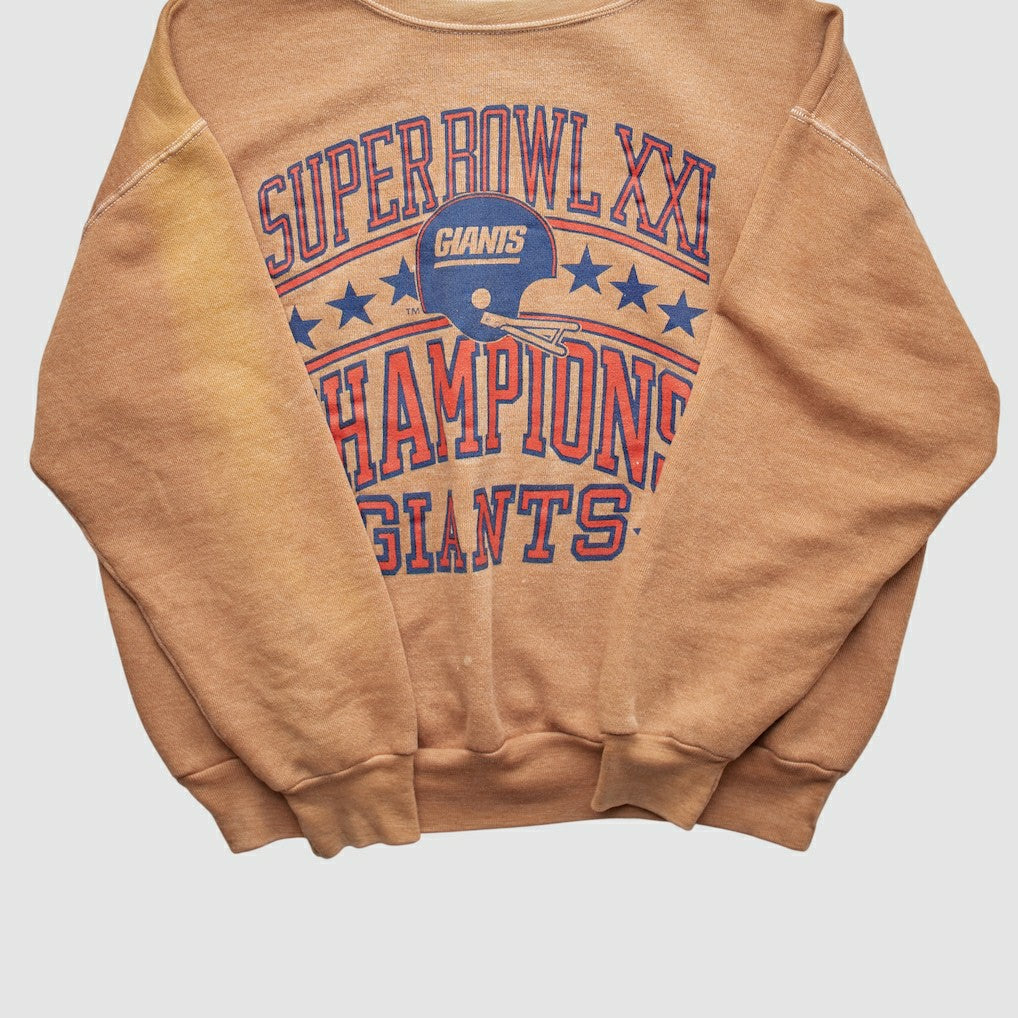 New York Giants Signal 1987 Pullover Sweatshirt Tan Vintage - Fanatics