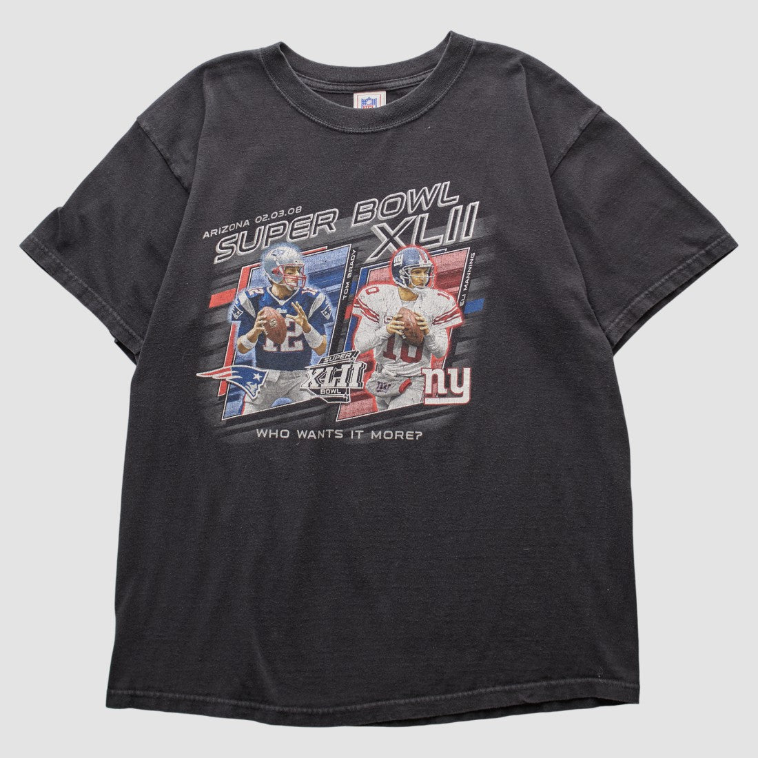 Superbowl XLII NFL 2008 T-shirt Black Vintage - Fanatics