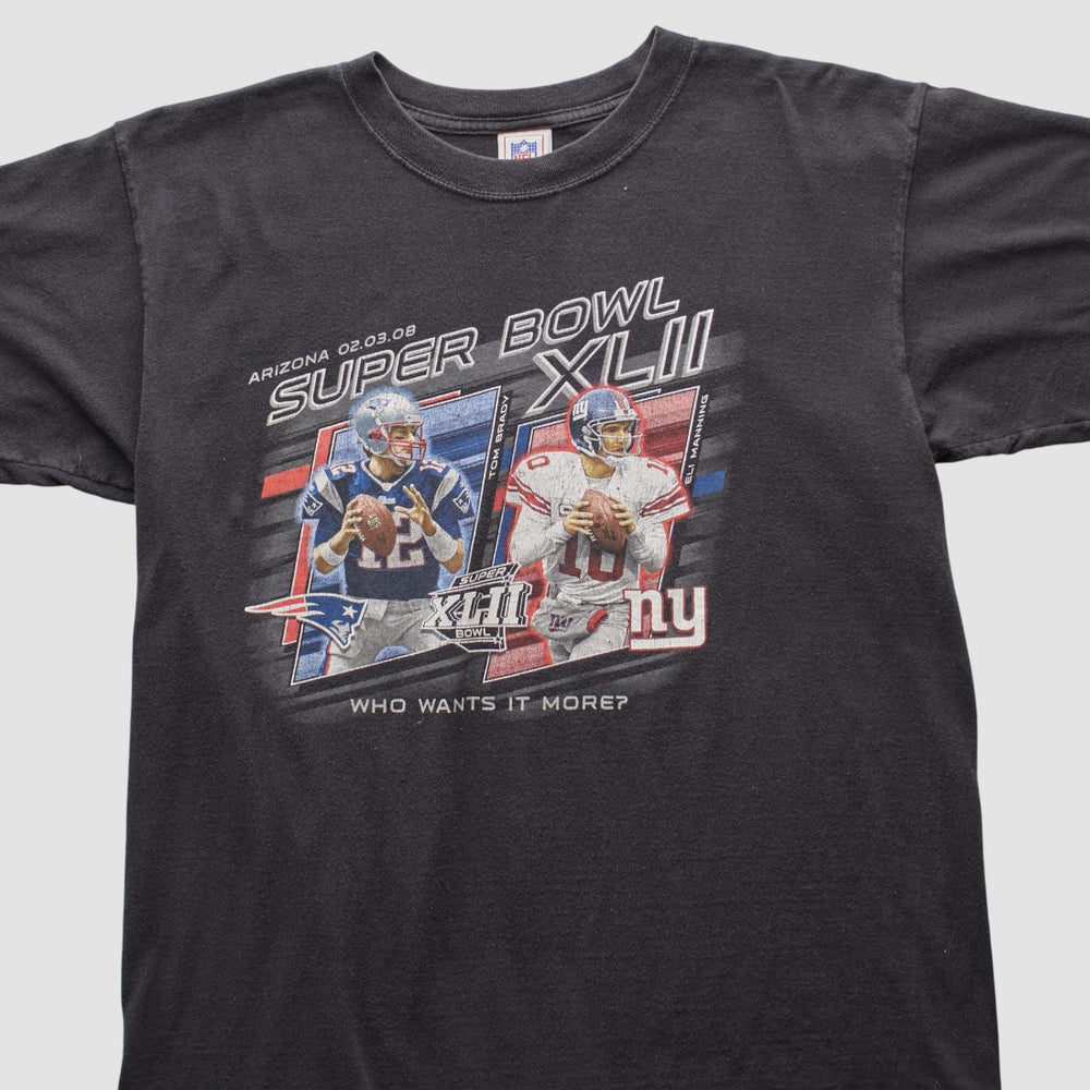 Superbowl XLII NFL 2008 T-shirt Black Vintage - Fanatics
