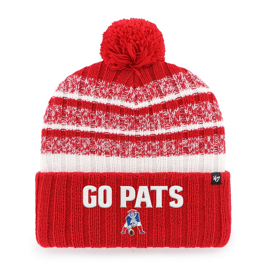 New England Patriots '47 Local Cuffed Knit Hat with Pom Red - 47 brand