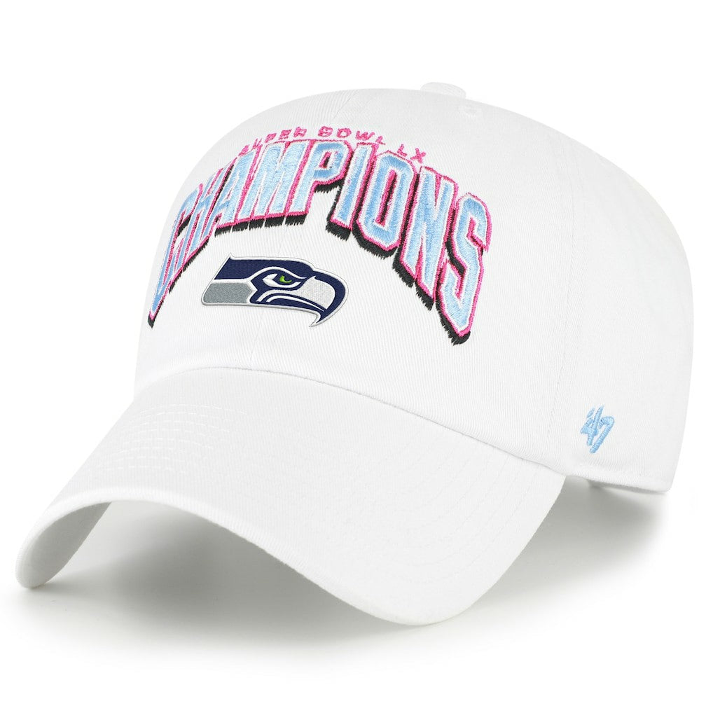 Seattle Seahawks '47 Super Bowl LX Champions Side Patch Clean Up Adjustable Hat White - NFL