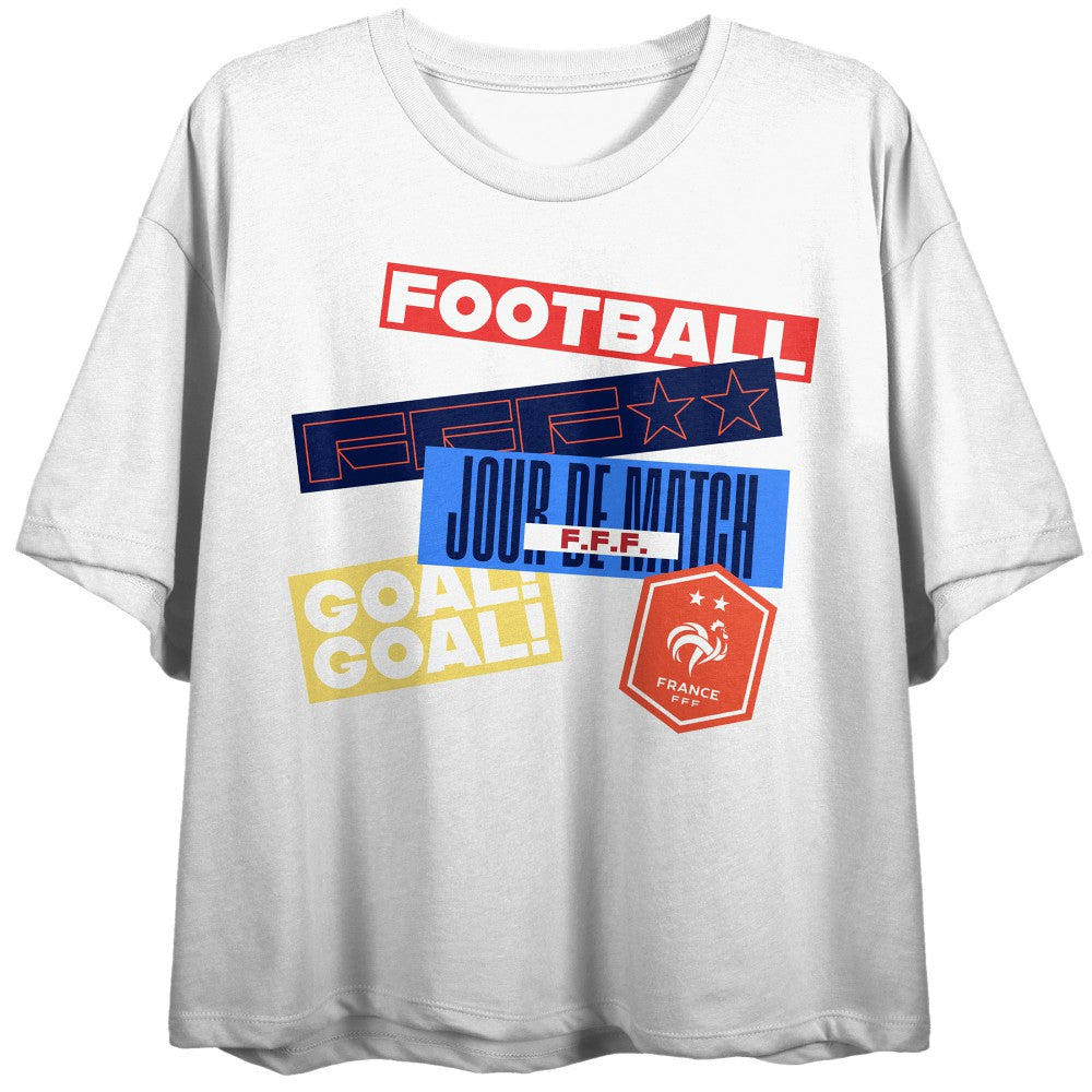 France National Team Women's White Jour De Match Cropped T-Shirts