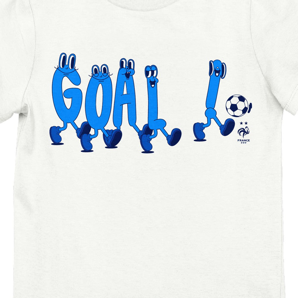 France National Team Youth Goal Letters Playing Soccer T-Shirts - White