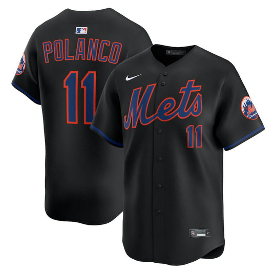 Jorge Polanco New York Mets Nike Alternate Limited Jersey - Black | MLB Jerseys