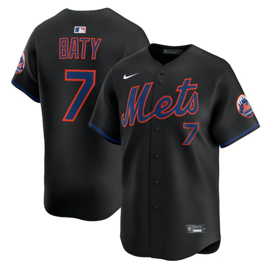Brett Baty New York Mets Nike Alternate Limited Jersey - Black | MLB Jerseys