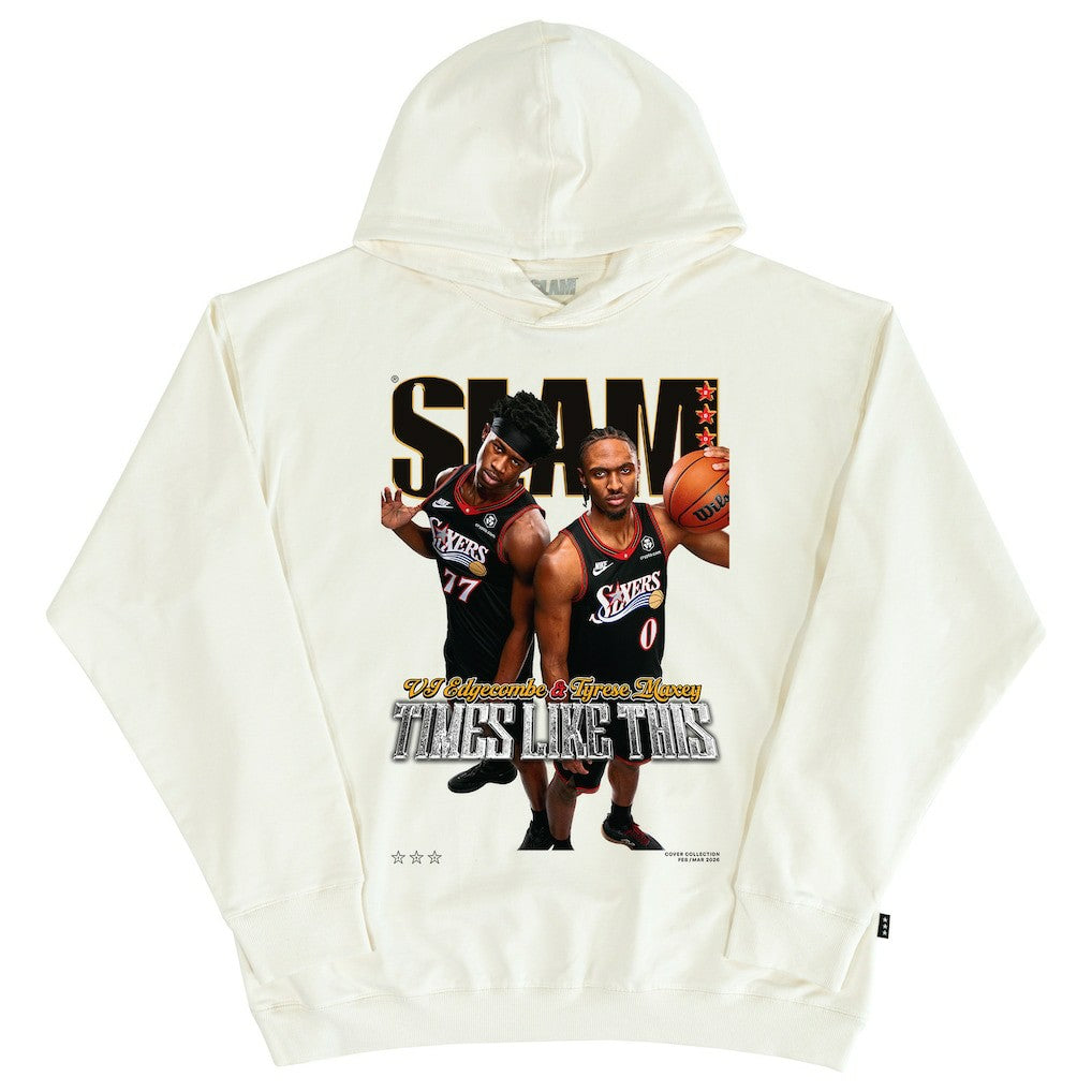 NBA - VJ Edgecombe & Tyrese Maxey Philadelphia 76ers SLAM Unisex Cover Hoodie - Cream