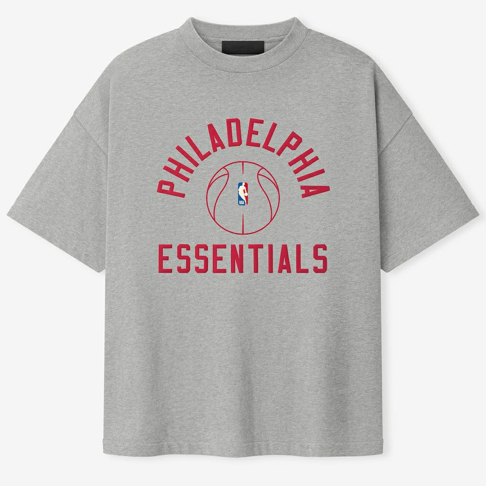 NBA - Philadelphia 76ers Fear of God x Barkley L. Hendricks Unisex 90's T-Shirt - Heather Gray