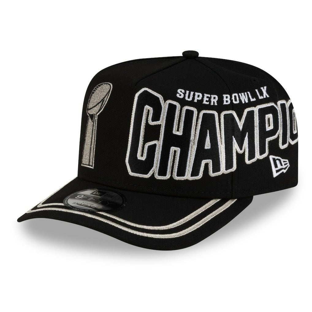 Seattle Seahawks New Era Super Bowl LX Champions Parade A-Frame 9FIFTY Snapback Hat Black - NFL