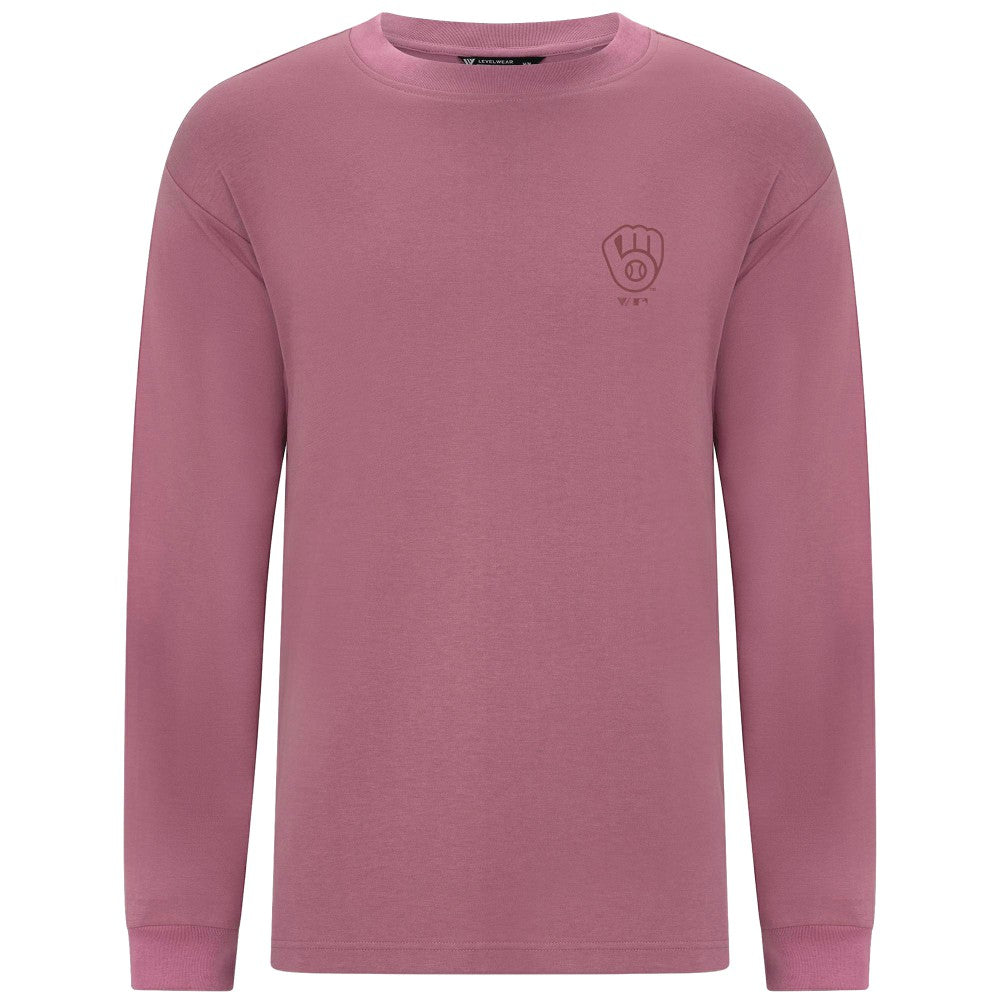 Milwaukee Brewers Levelwear Bridal Rose Luxe Signature Long Sleeve T-Shirt Sale