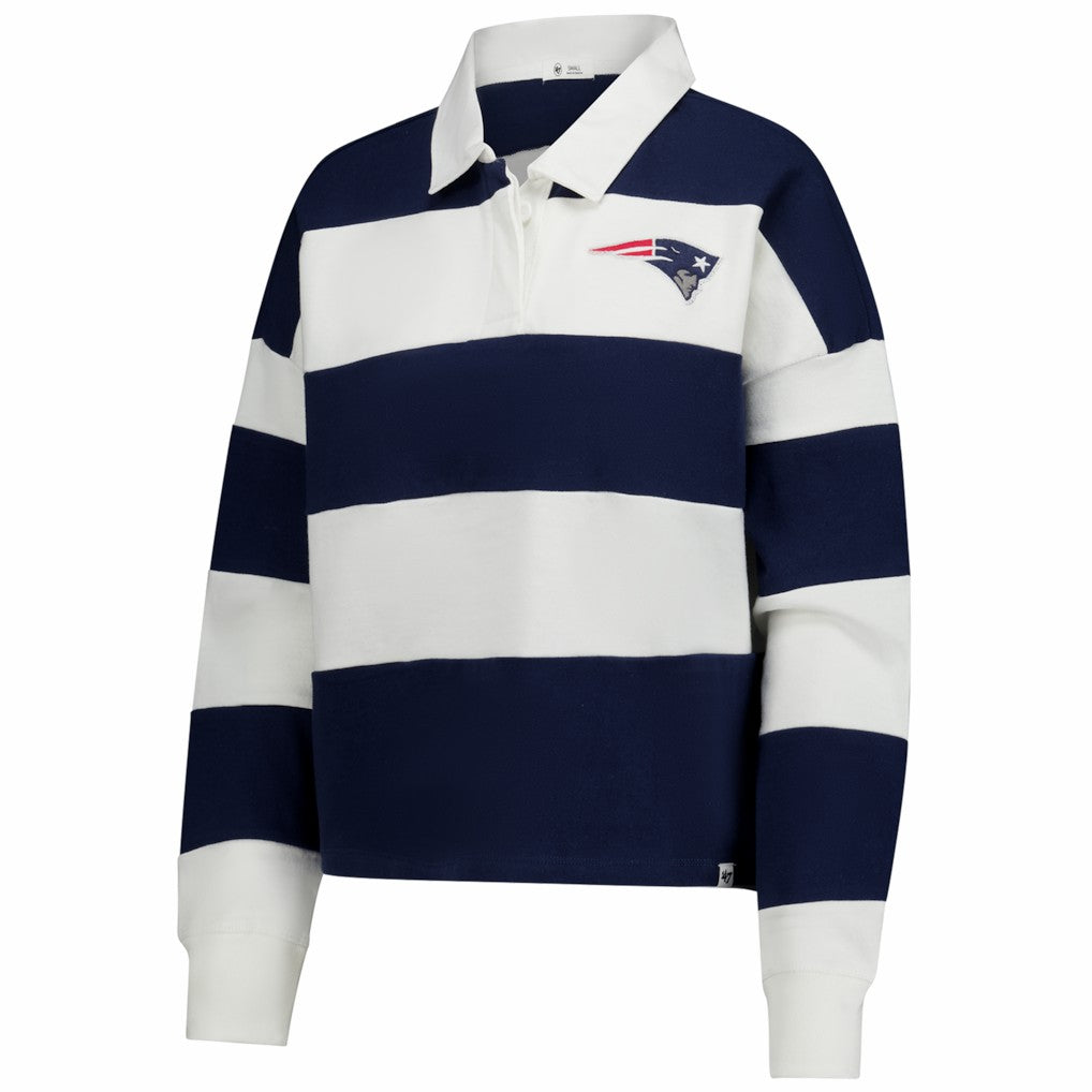 New England Patriots '47 Women's Clubhouse Hall Raven Rugby Long Sleeve T-Shirt Navy/White - 47 brand