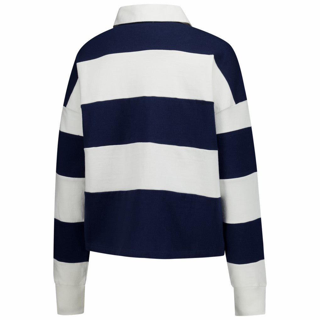 New England Patriots '47 Women's Clubhouse Hall Raven Rugby Long Sleeve T-Shirt Navy/White - 47 brand