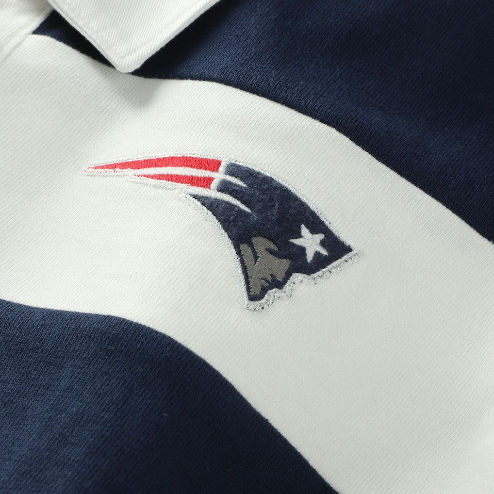 New England Patriots '47 Women's Clubhouse Hall Raven Rugby Long Sleeve T-Shirt Navy/White - 47 brand