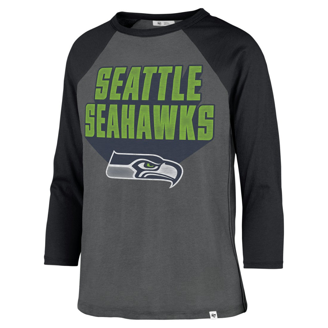 Seattle Seahawks '47 Women's Jetset Ava Raglan Long Sleeve T-Shirt Charcoal - 47 brand