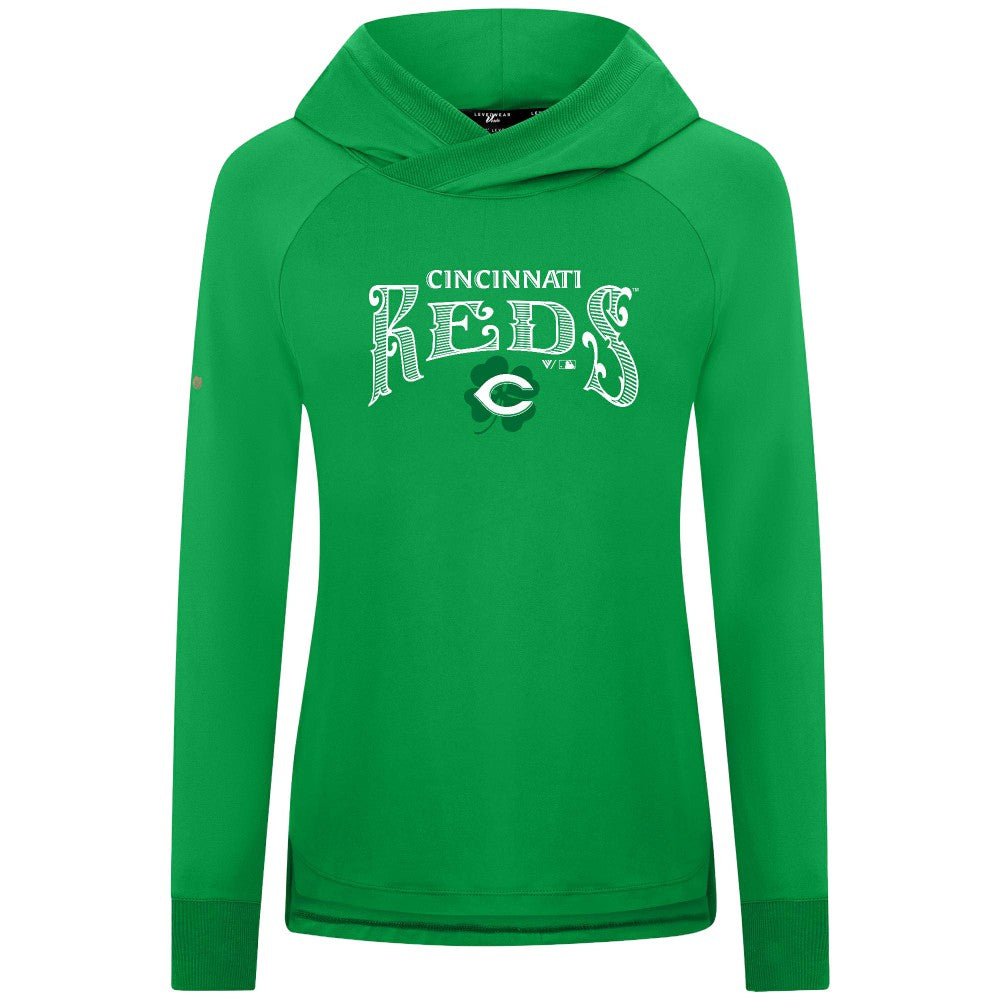 Cincinnati Reds Levelwear Women's St. Patrick's Day Slender Raglan Hoodie Online