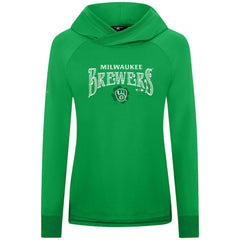 Milwaukee Brewers Levelwear Women's St. Patrick's Day Slender Raglan Hoodie On Sale