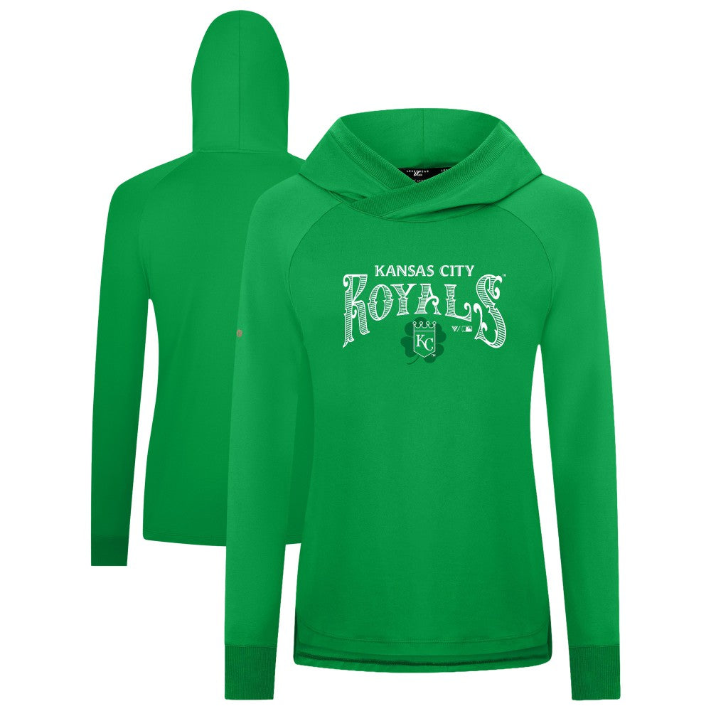 Kansas City Royals Levelwear Women's St. Patrick's Day Slender Raglan Hoodie On Sale