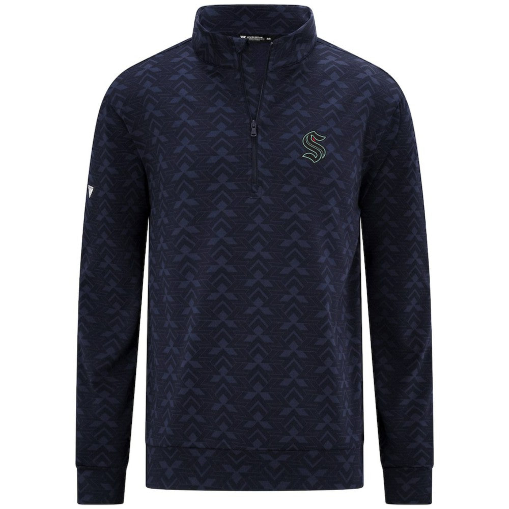 Seattle Kraken Levelwear Chameleon Quarter-Zip Sweatshirt Navy