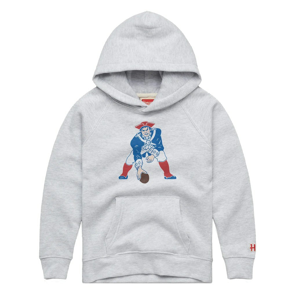 New England Patriots Homage Youth 1979 Tri-Blend Hoodie Ash - NFL