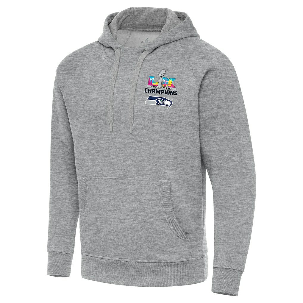 Seattle Seahawks Antigua Super Bowl LX Champions Victory Hoodie Heather Gray - NFL