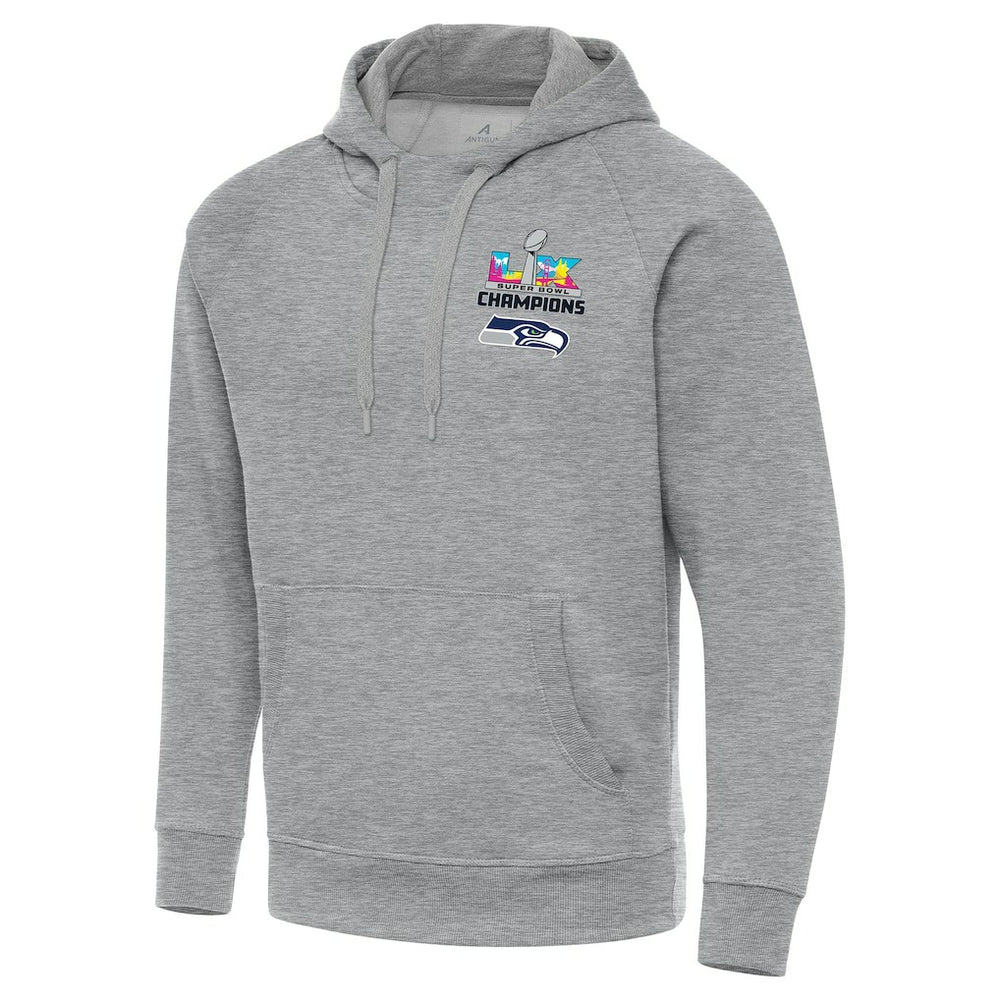 Seattle Seahawks Antigua Super Bowl LX Champions Victory Hoodie Heather Gray - NFL
