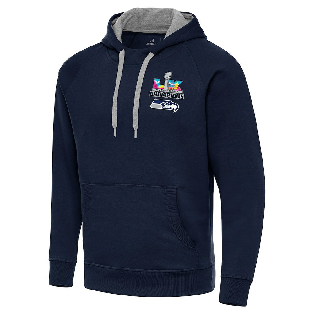 Seattle Seahawks Antigua Super Bowl LX Champions Victory Hoodie College Navy - NFL