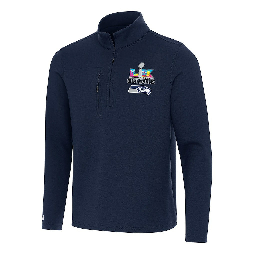 Seattle Seahawks Antigua Super Bowl LX Champions Insider Quarter-Zip Pullover College Navy - NFL