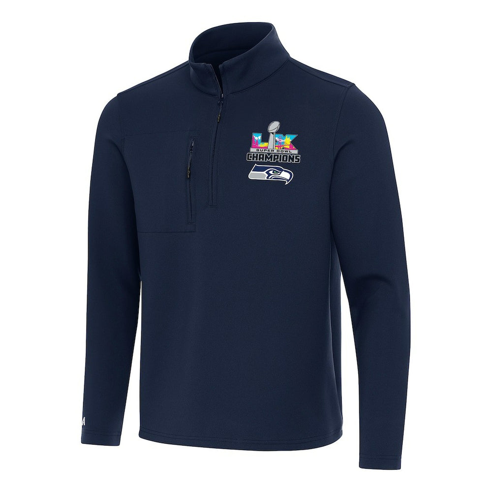 Seattle Seahawks Antigua Super Bowl LX Champions Insider Quarter-Zip Pullover College Navy - NFL