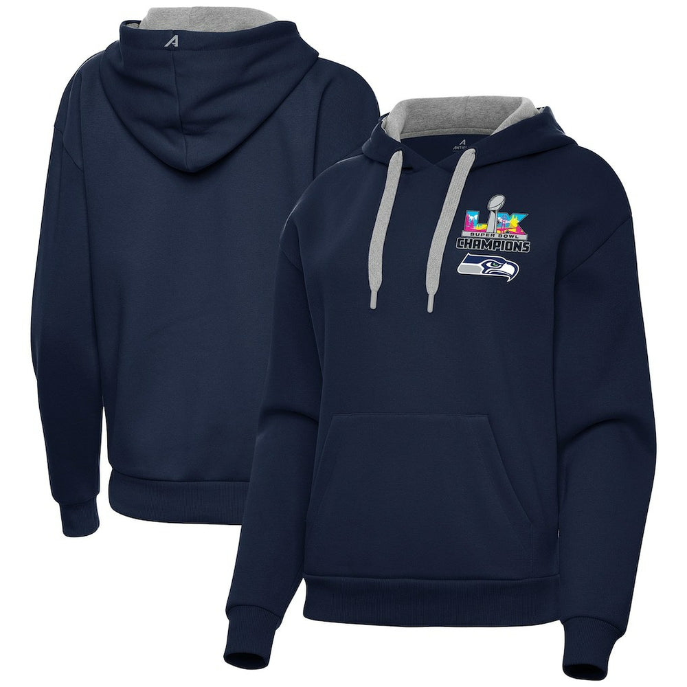 Seattle Seahawks Antigua Women's Super Bowl LX Champions Victory Hoodie College Navy - NFL