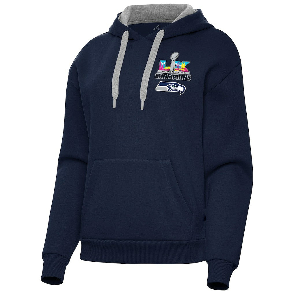 Seattle Seahawks Antigua Women's Super Bowl LX Champions Victory Hoodie College Navy - NFL