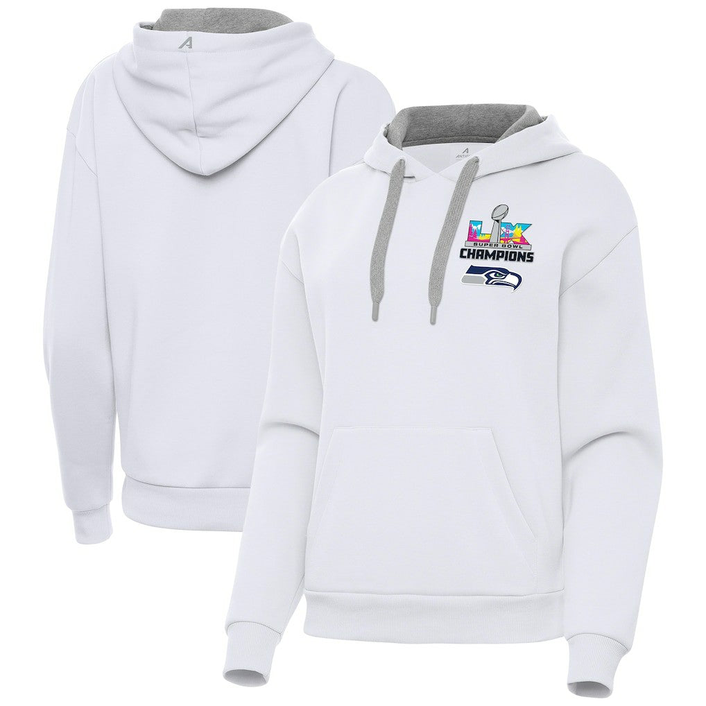 Seattle Seahawks Antigua Women's Super Bowl LX Champions Victory Hoodie White - NFL